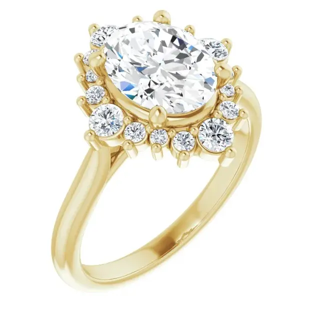 Yellow Gold Unique and Elegant Three Prong Engagement Ring jewelry Wabash avenue