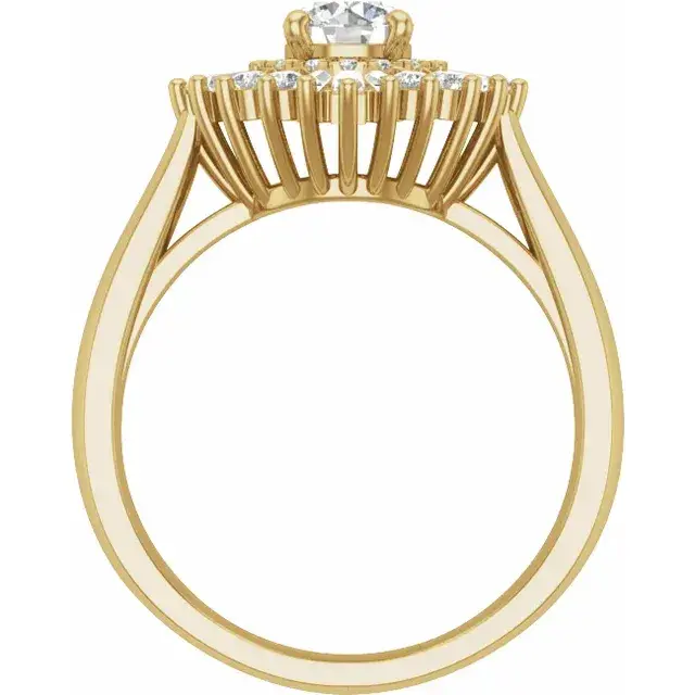 Yellow Gold Ballerina Halo Engagement Ring jewelry store near me