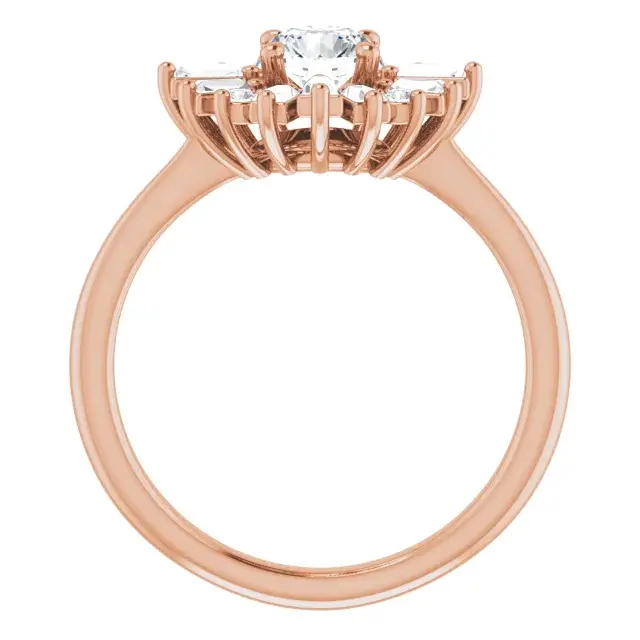 Rose Gold Charming and Elegant Halo Engagement Ring jewelry store near me