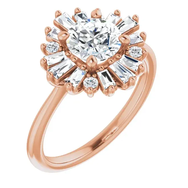 Rose Gold Charming and Elegant Halo Engagement Ring jewelry Wabash avenue