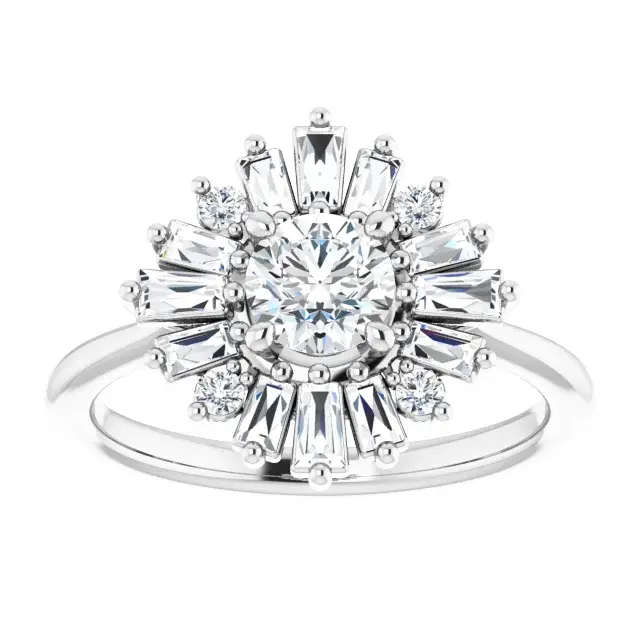 White GoldCharming and Elegant Halo Engagement Ring