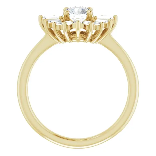 Yellow Gold Charming and Elegant Halo Engagement Ring jewelry store near me