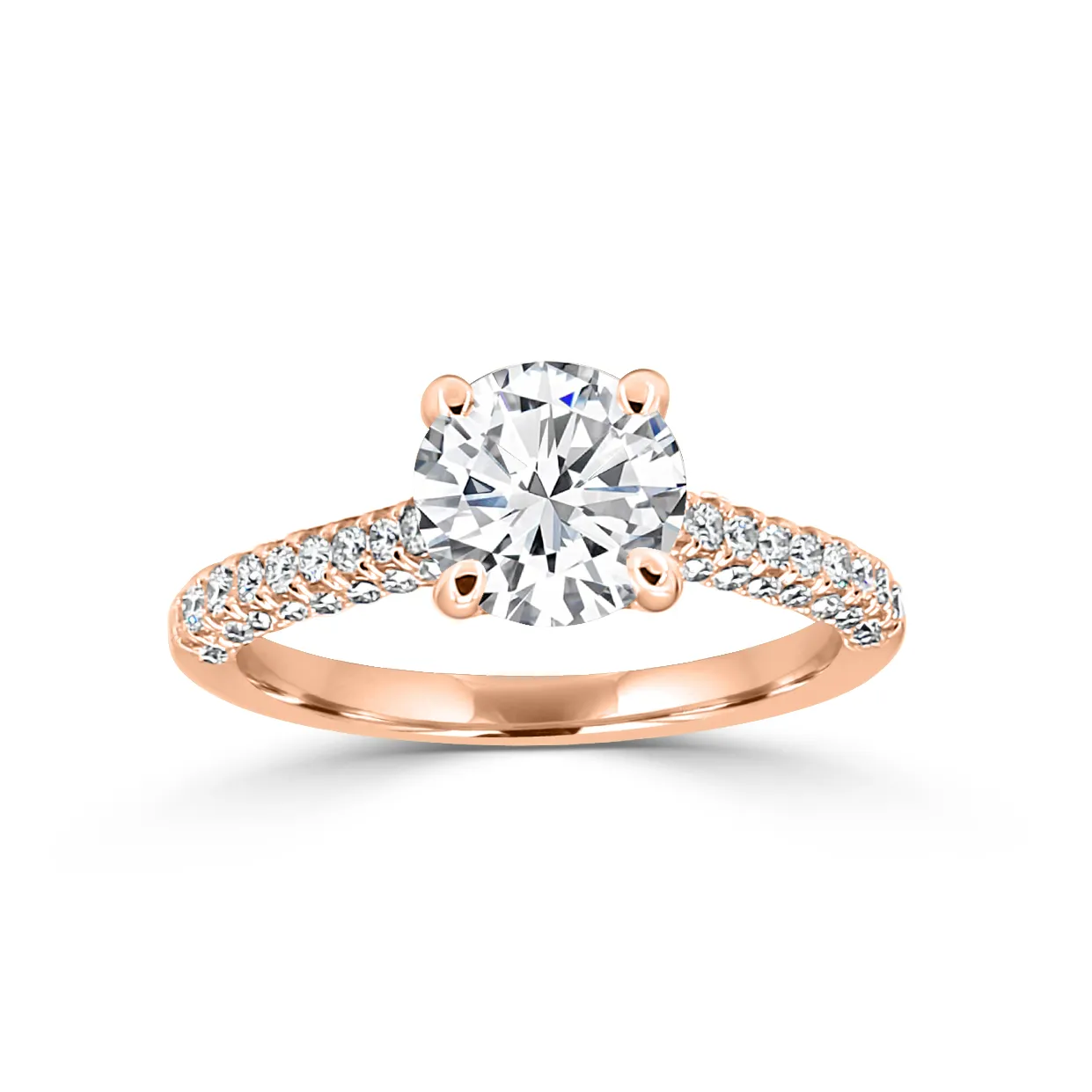 Rose Gold Stunning MicroPave Style Engagement Ring