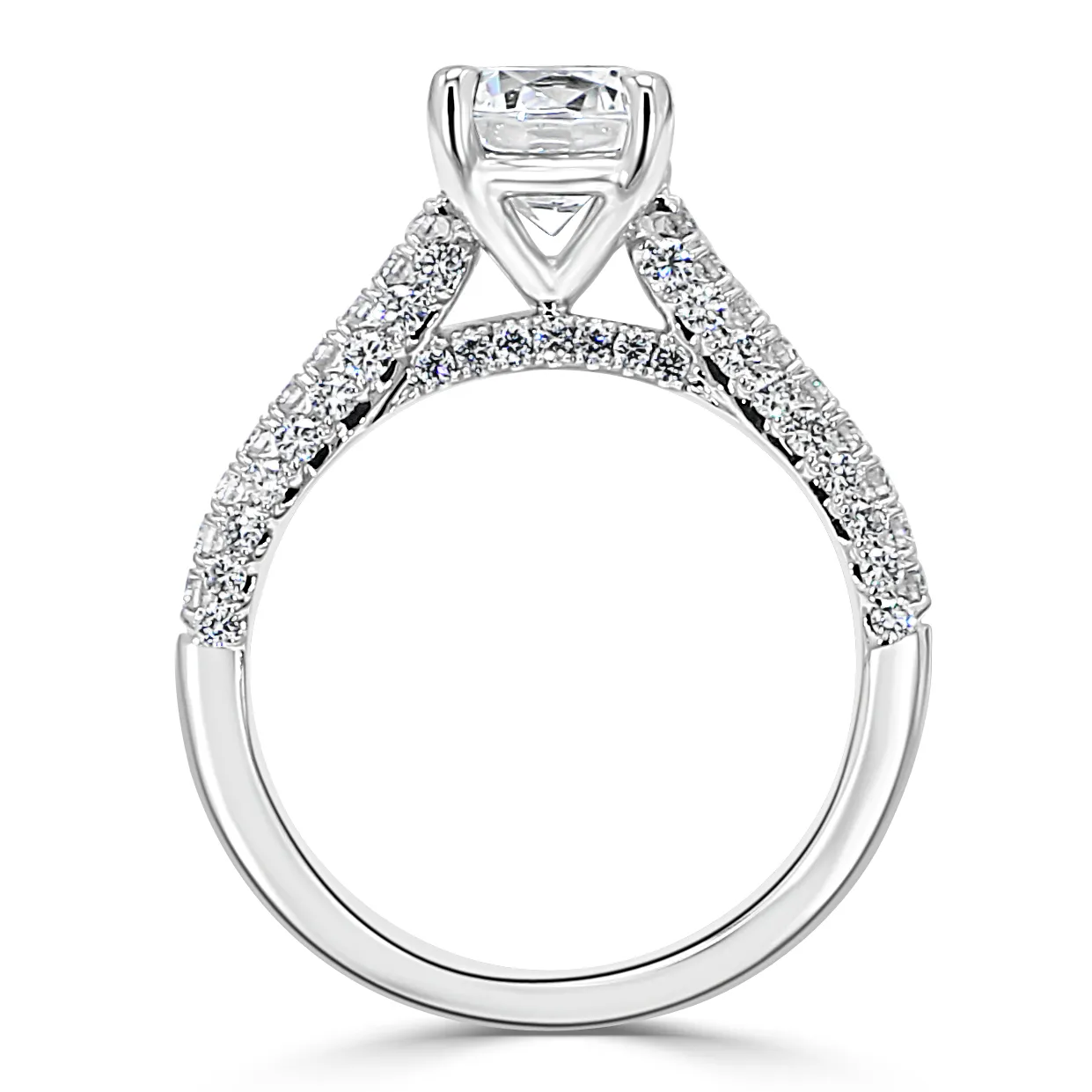 Platinum Stunning MicroPave Style Engagement Ring jewelry store near me