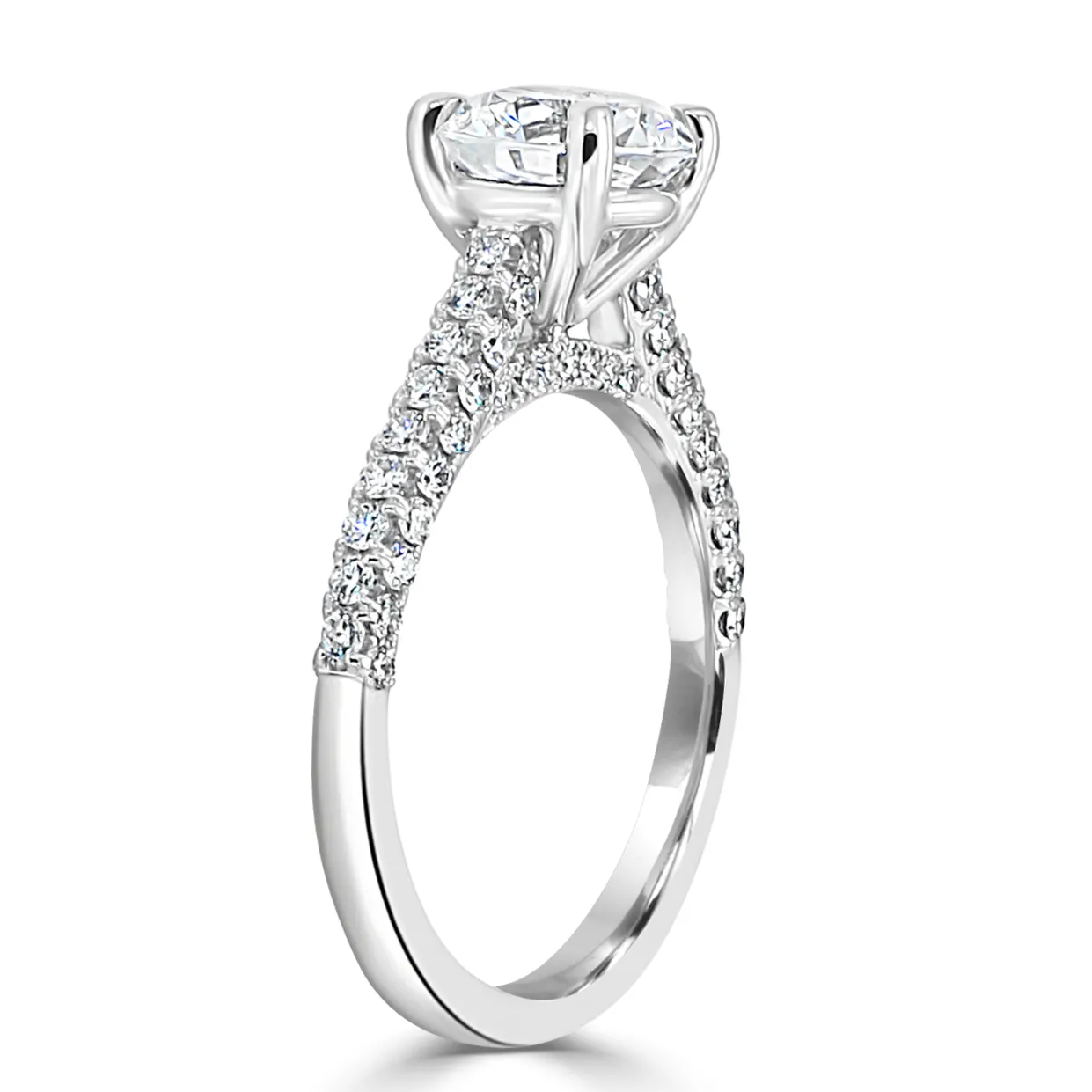 Platinum Stunning MicroPave Style Engagement Ring jewelry Wabash avenue