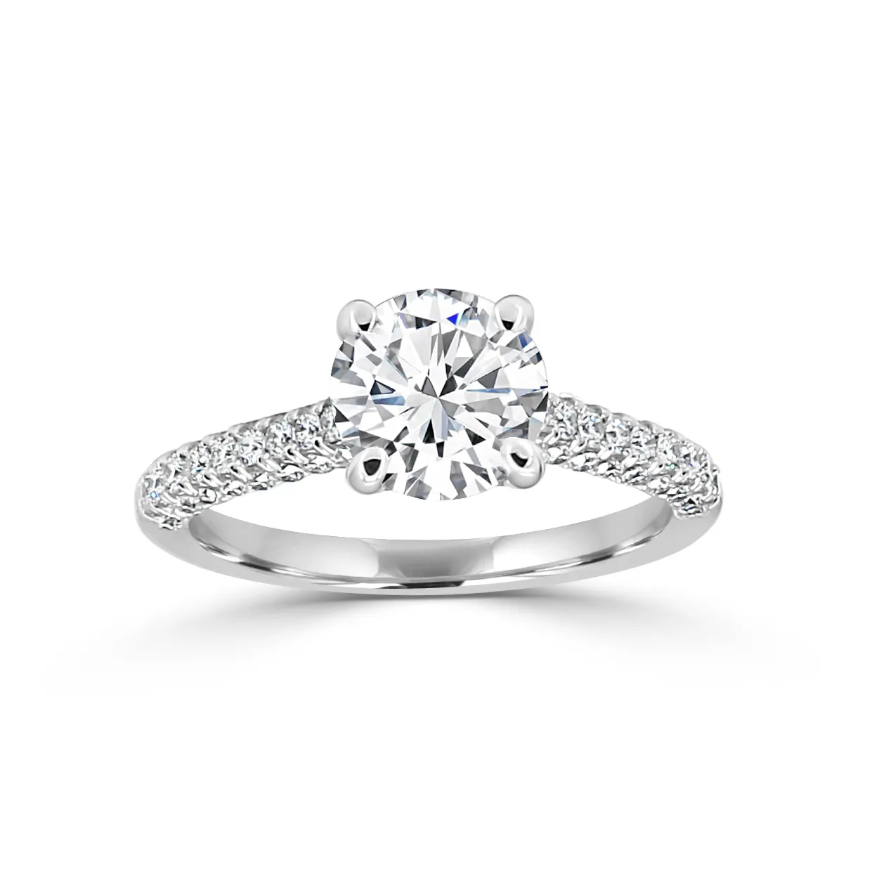 Platinum Stunning MicroPave Style Engagement Ring