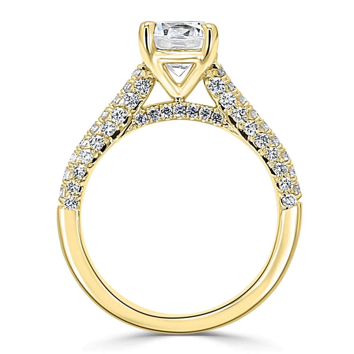 Yellow Gold Stunning MicroPave Style Engagement Ring jewelry store near me