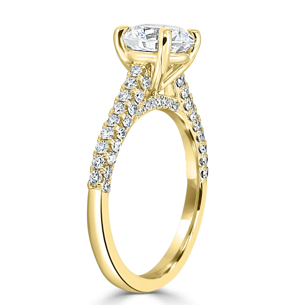 Yellow Gold Stunning MicroPave Style Engagement Ring jewelry Wabash avenue