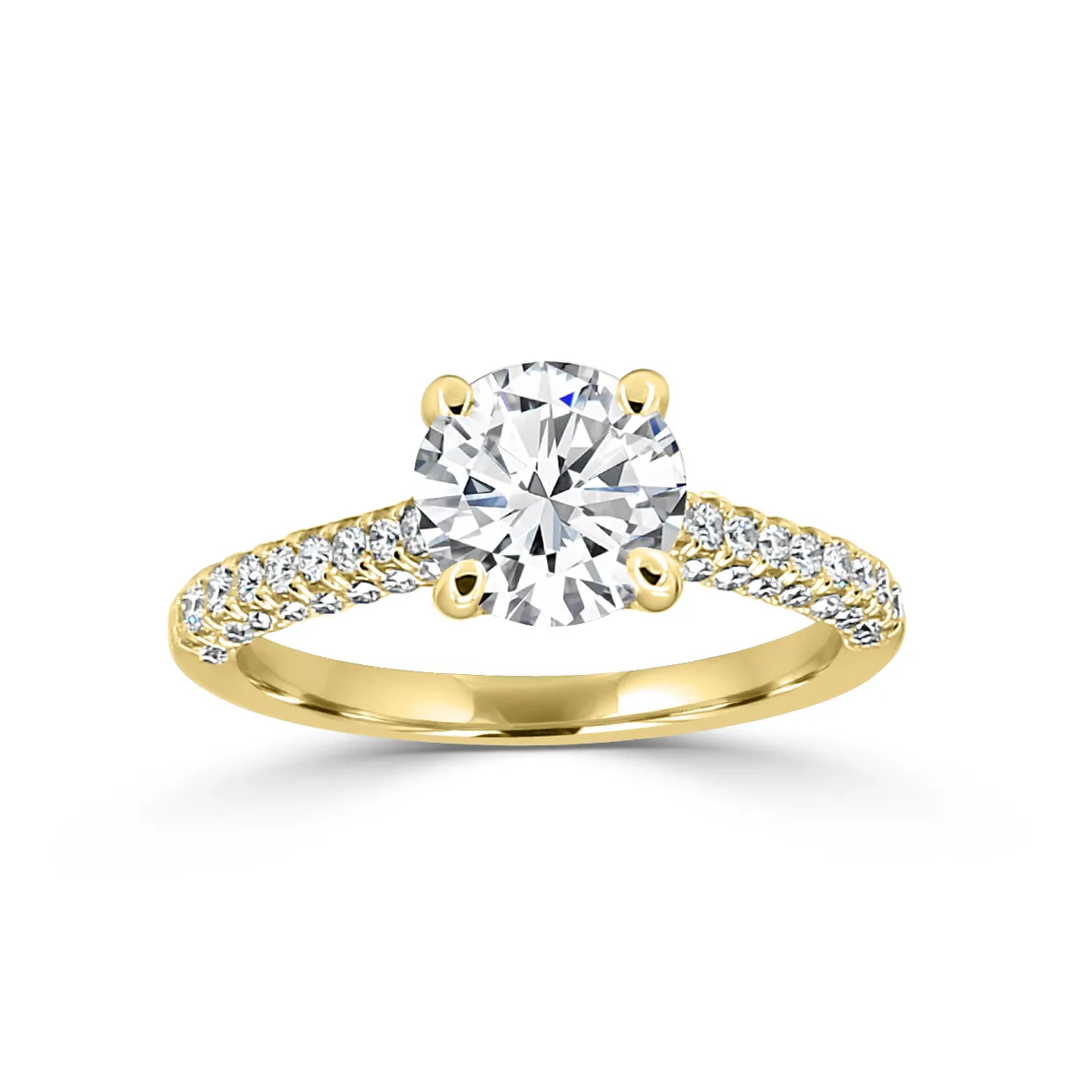 Yellow Gold Stunning MicroPave Style Engagement Ring