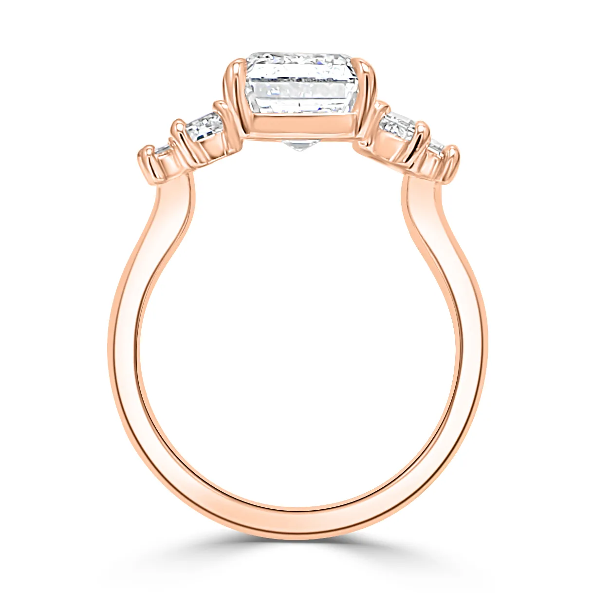 Rose Gold Geometric and Glamourous Art Deco Side Stone Engagement Ring jewelry store near me