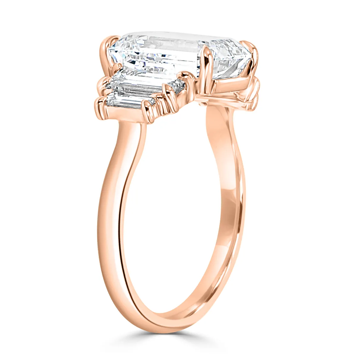 Rose Gold Geometric and Glamourous Art Deco Side Stone Engagement Ring jewelry Wabash avenue