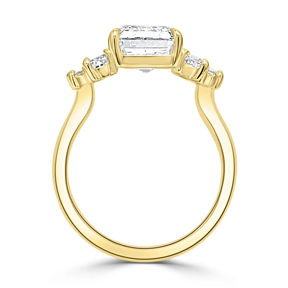 Yellow Gold Geometric and Glamourous Art Deco Side Stone Engagement Ring jewelry store near me