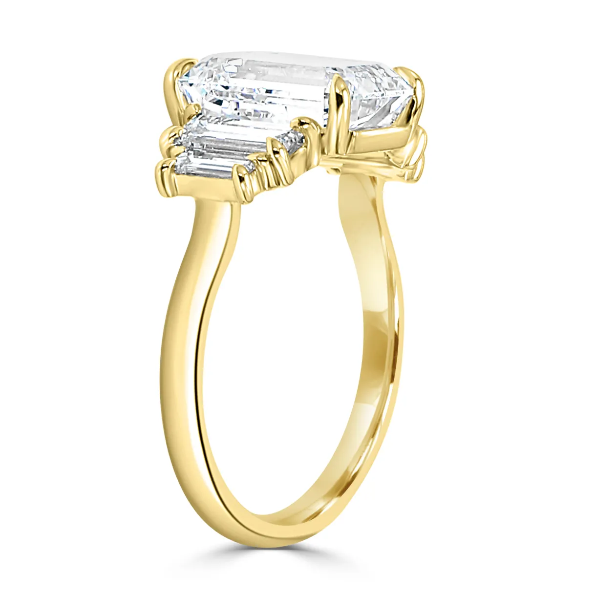 Yellow Gold Geometric and Glamourous Art Deco Side Stone Engagement Ring jewelry Wabash avenue