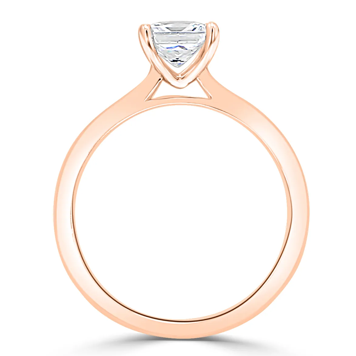 Rose Gold Simplistic and Classic Cathedral Solitaire Diamond Ring jewelry store near me