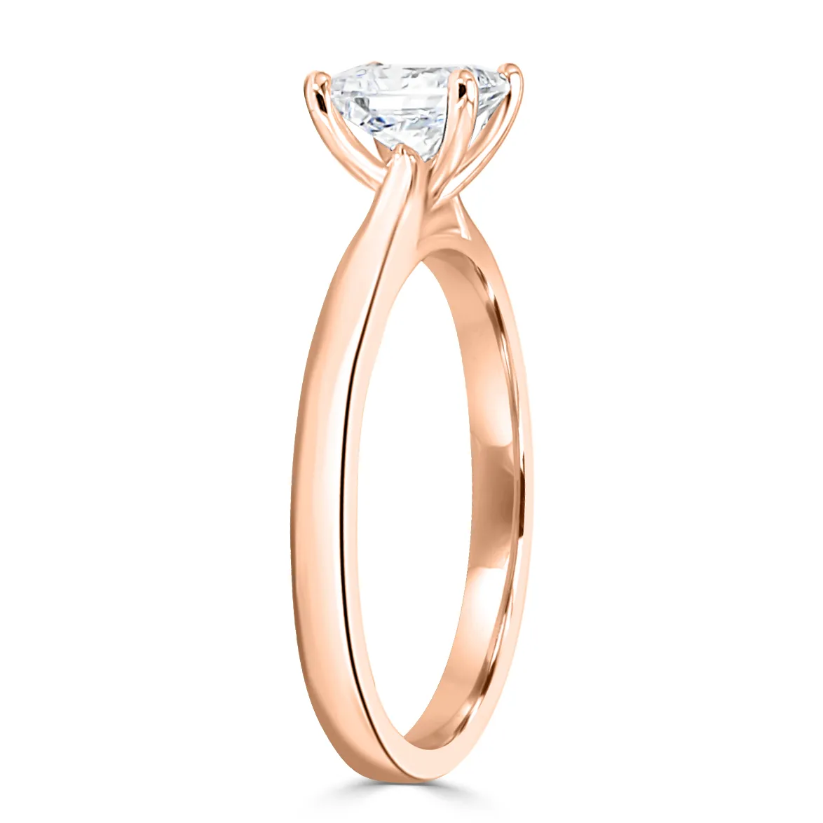 Rose Gold Simplistic and Classic Cathedral Solitaire Diamond Ring jewelry Wabash avenue