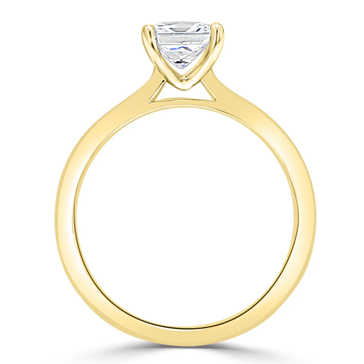 Yellow Gold Simplistic and Classic Cathedral Solitaire Diamond Ring jewelry store near me