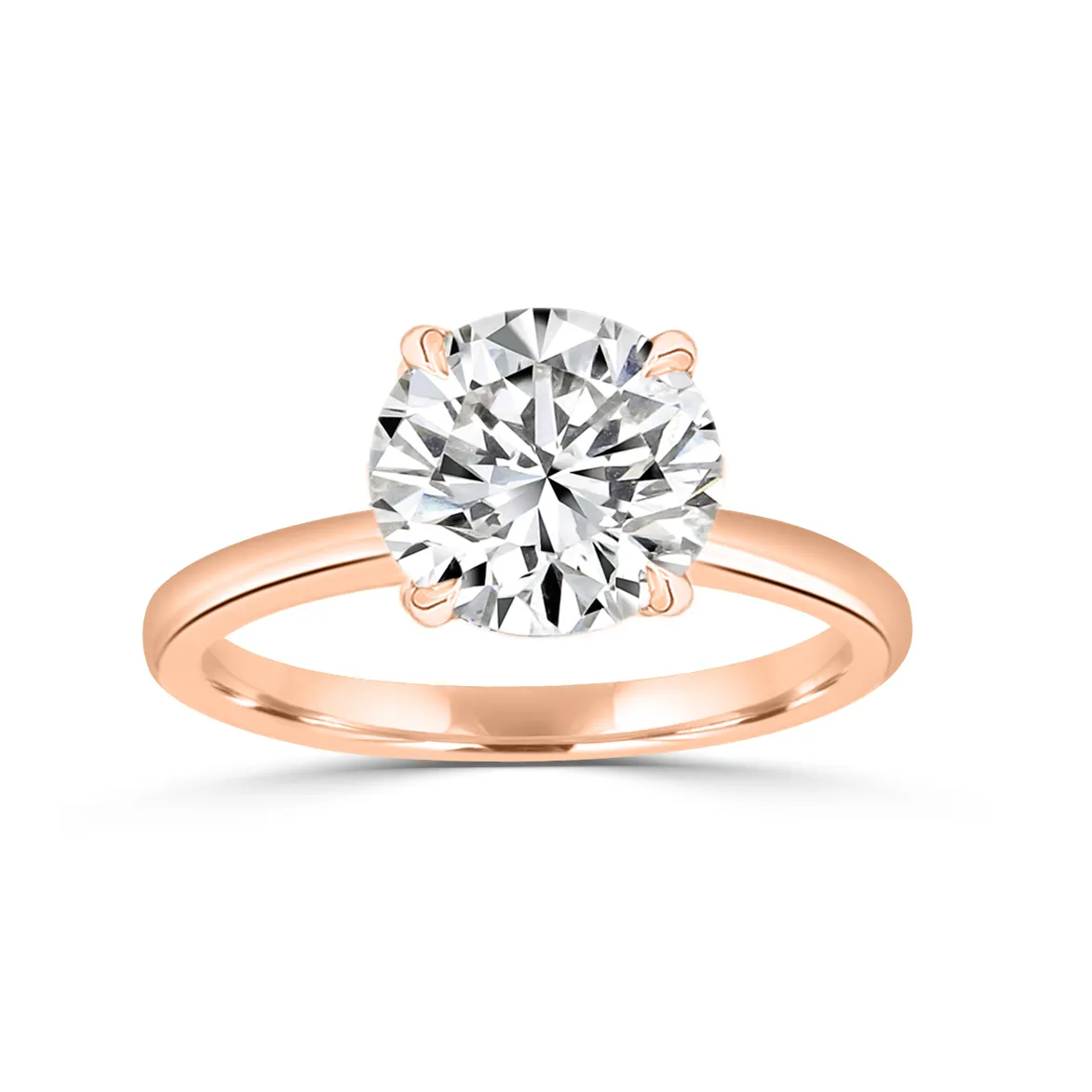 Rose Gold Hidden Floral Solitaire Diamond Ring