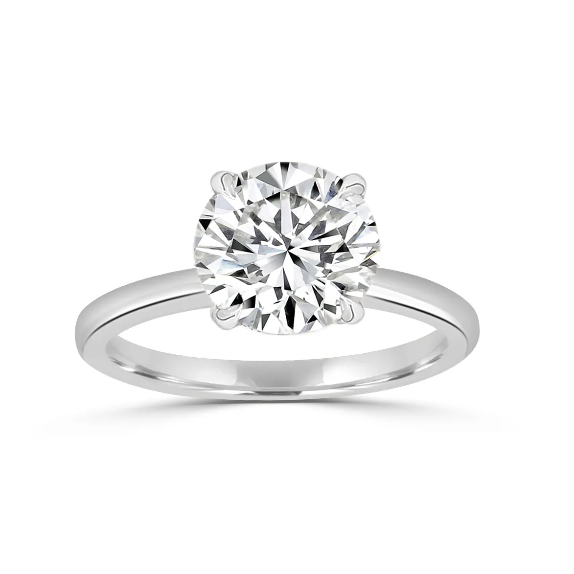 Platinum Hidden Floral Solitaire Diamond Ring