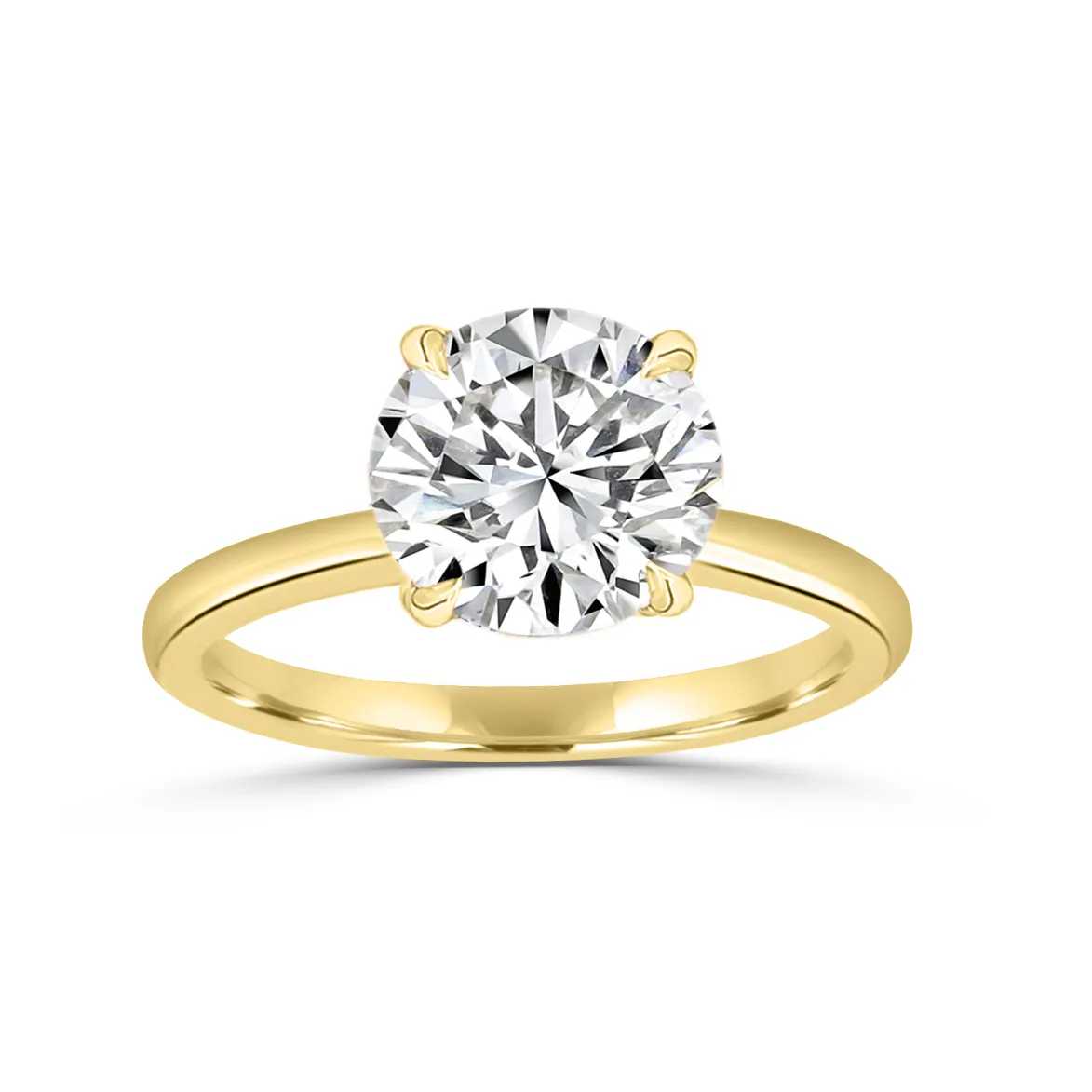 Yellow Gold Hidden Floral Solitaire Diamond Ring