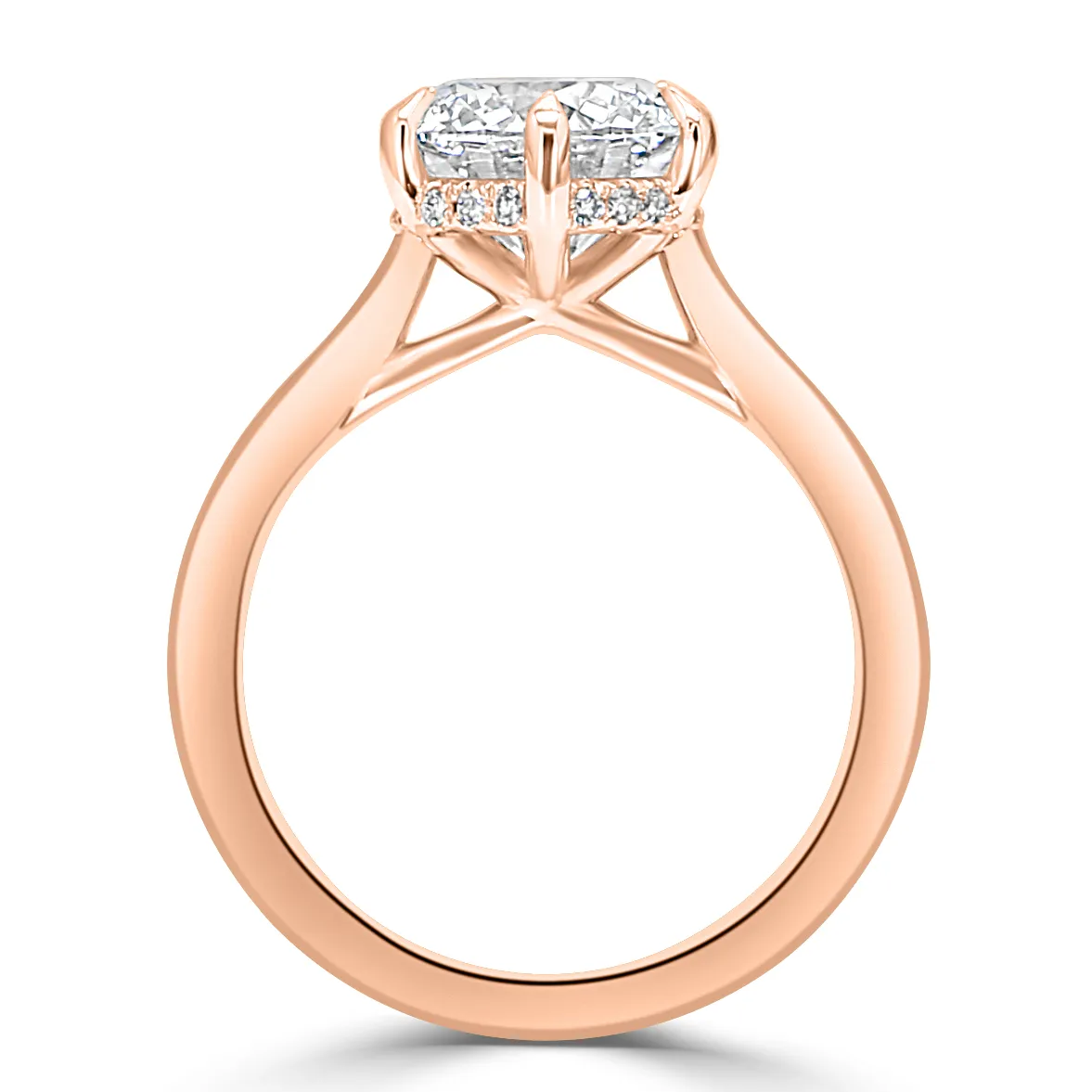 Rose Gold Solitaire Hidden Halo Engagement Ring jewelry store near me