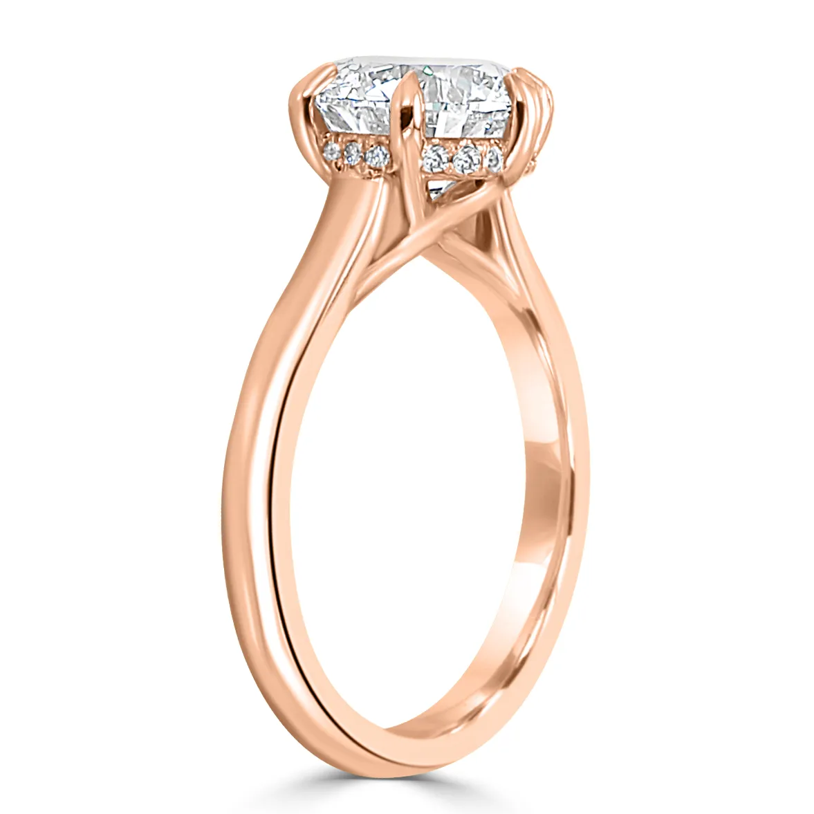 Rose Gold Solitaire Hidden Halo Engagement Ring jewelry Wabash avenue