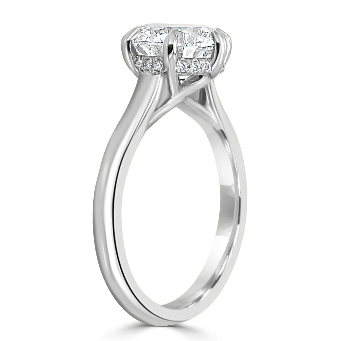 White GoldSolitaire Hidden Halo Engagement Ring jewelry Wabash avenue