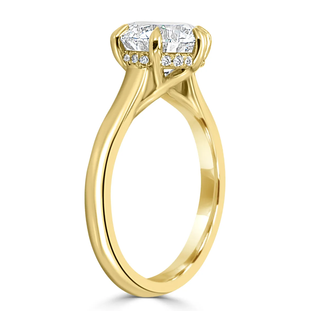Yellow Gold Solitaire Hidden Halo Engagement Ring jewelry Wabash avenue