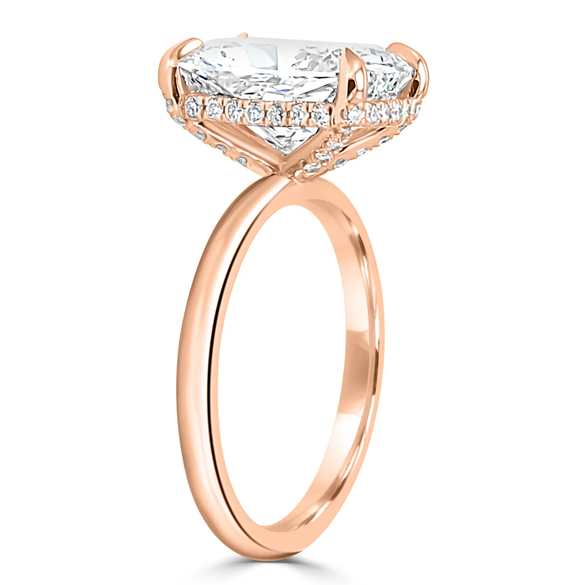 Rose Gold Solitaire Pave Engagement Ring jewelry Wabash avenue