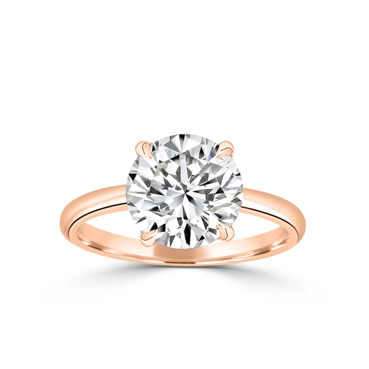 Rose Gold Solitaire Pave Engagement Ring