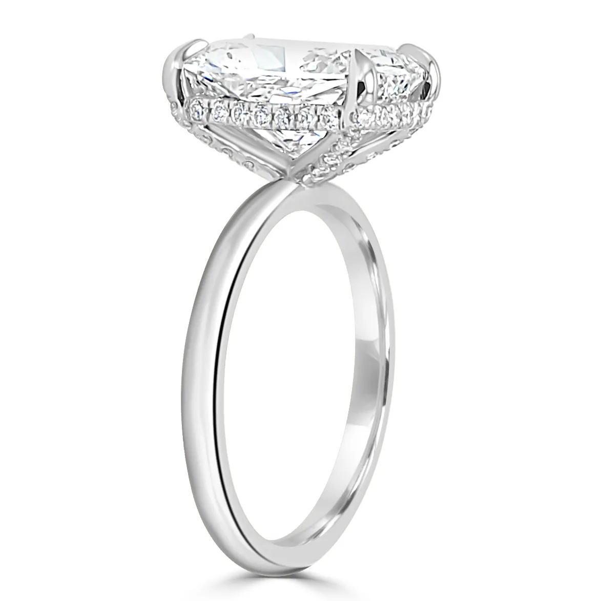 White Gold Solitaire Pave Engagement Ring jewelry Wabash avenue