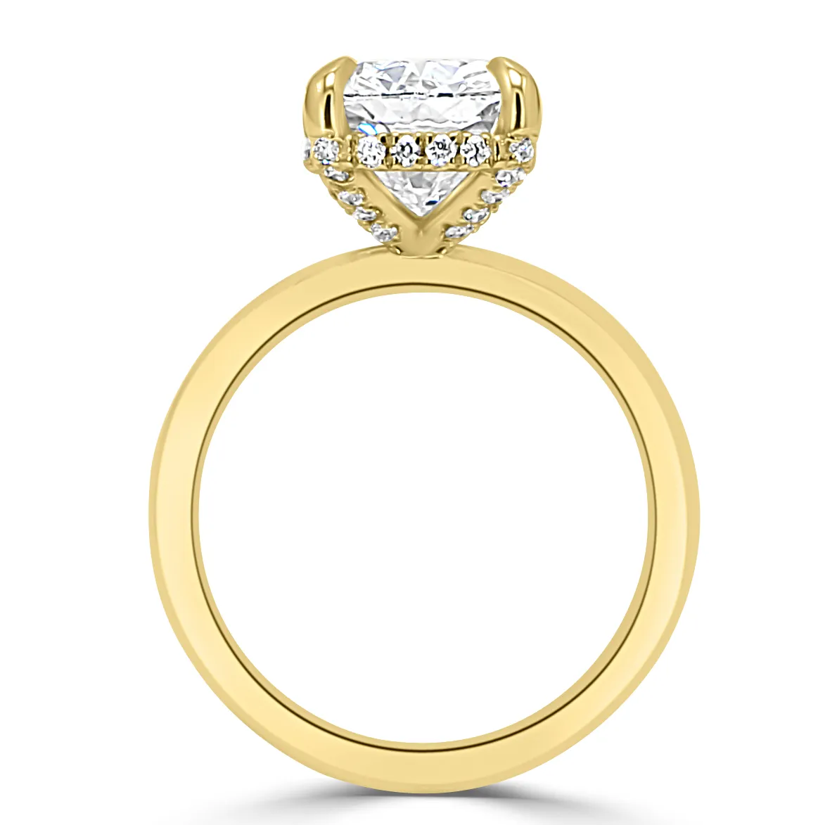 Yellow Gold Solitaire Pave Engagement Ring jewelry store near me