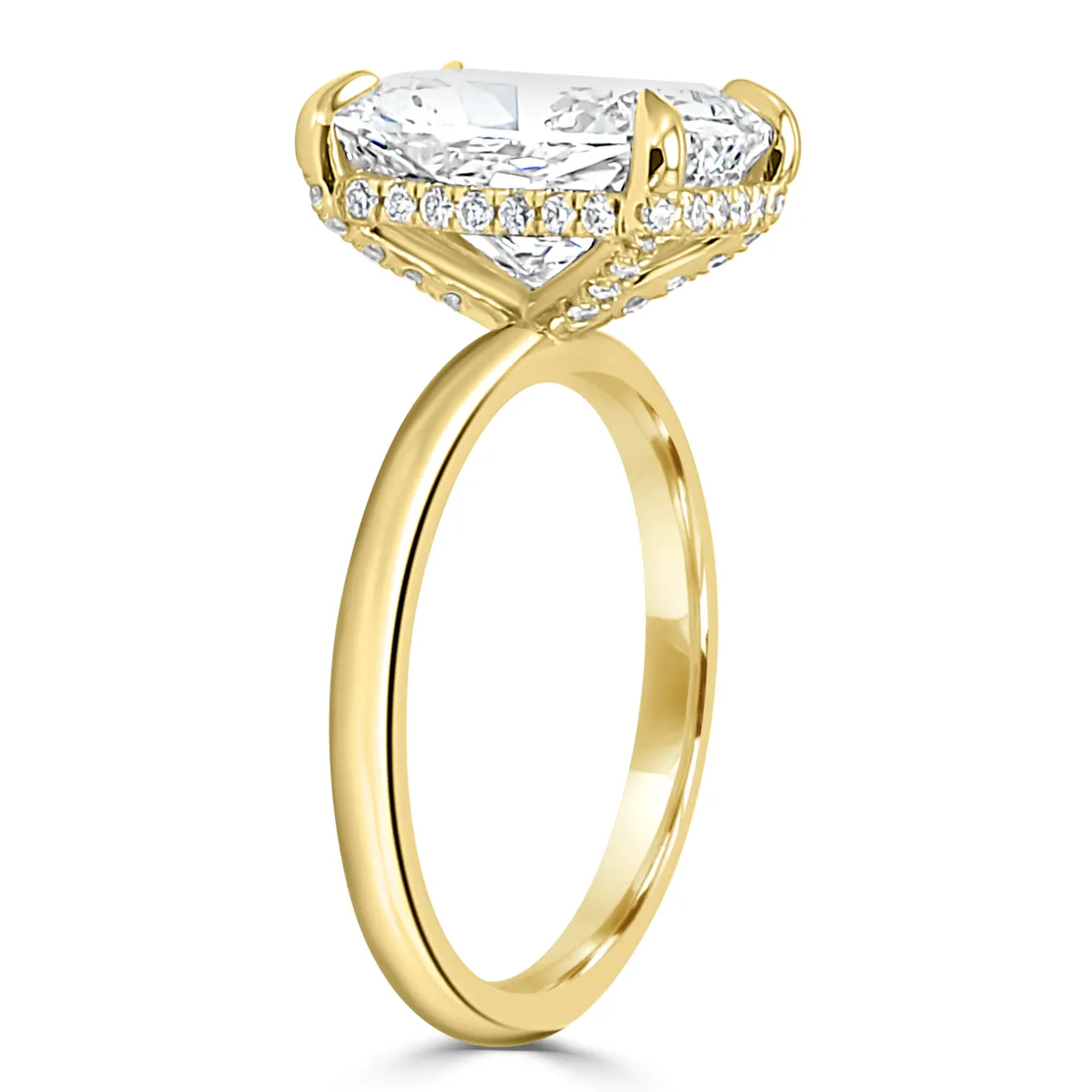Yellow Gold Solitaire Pave Engagement Ring jewelry Wabash avenue