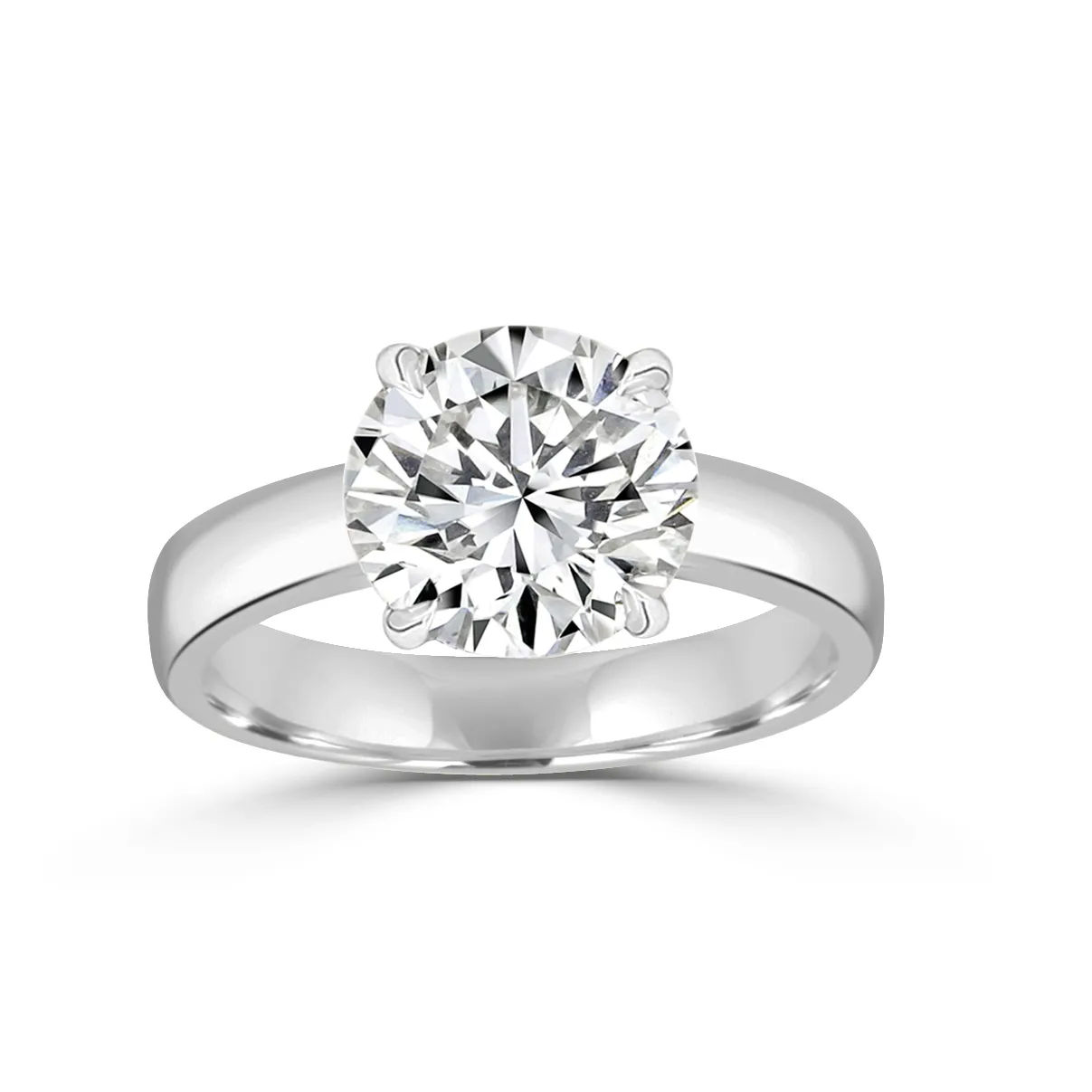 Platinum Thick Band Engagement Ring