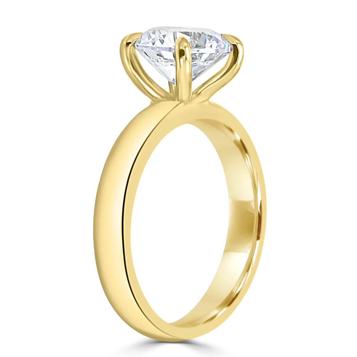 Yellow Gold Thick Band Engagement Ring jewelry Wabash avenue