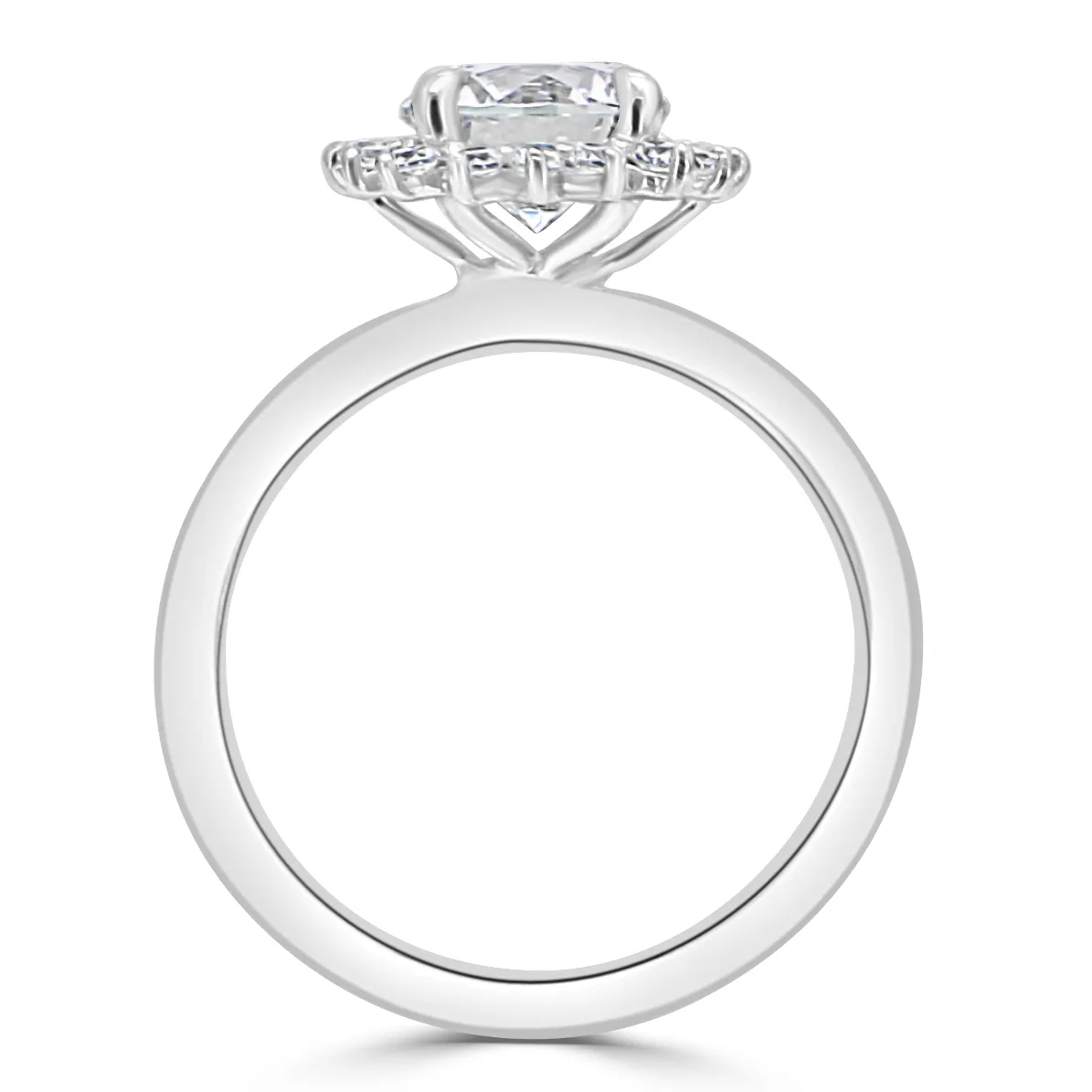 White GoldSunburst Halo Engagement Ring jewelry store near me