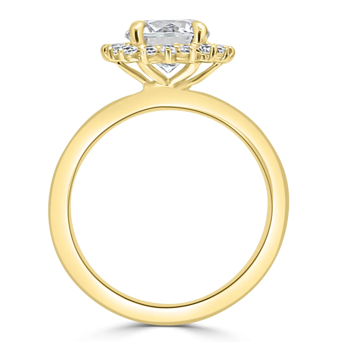 Yellow Gold Sunburst Halo Engagement Ring jewelry store near me