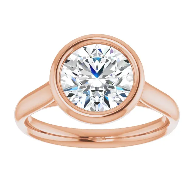 Rose Gold Bezel Solitaire Engagement Ring