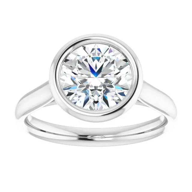 White Gold Bezel Solitaire Engagement Ring