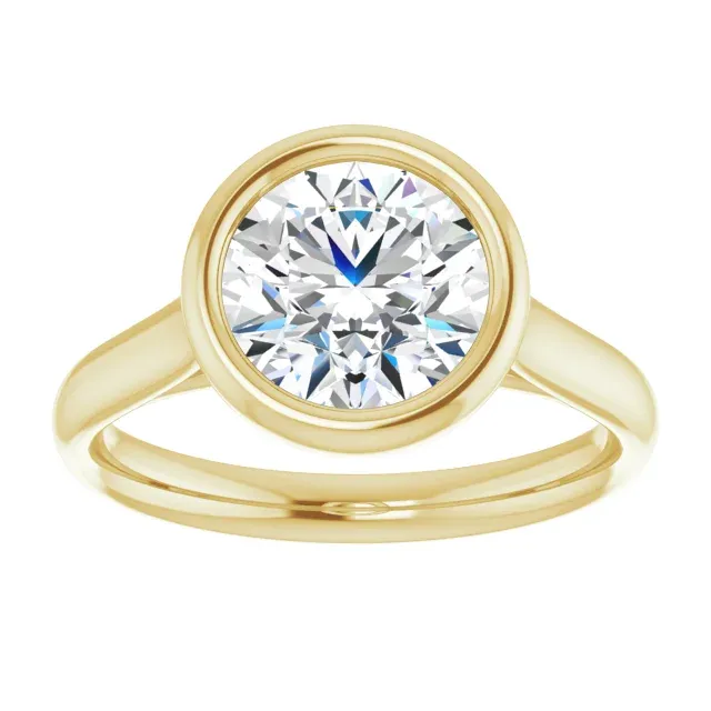 Yellow Gold Bezel Solitaire Engagement Ring