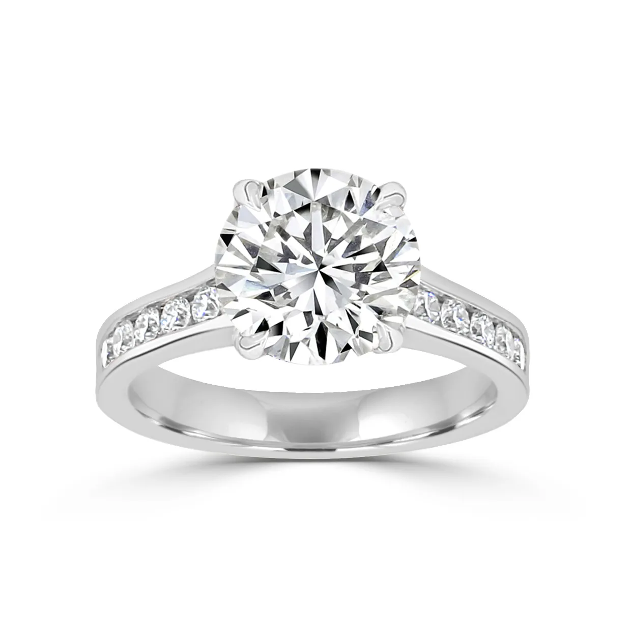 Platinum Channel Set Engagement Ring