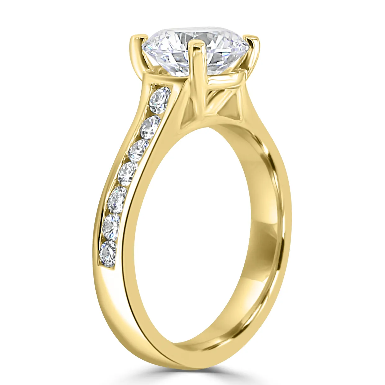 Yellow Gold Channel Set Engagement Ring jewelry Wabash avenue