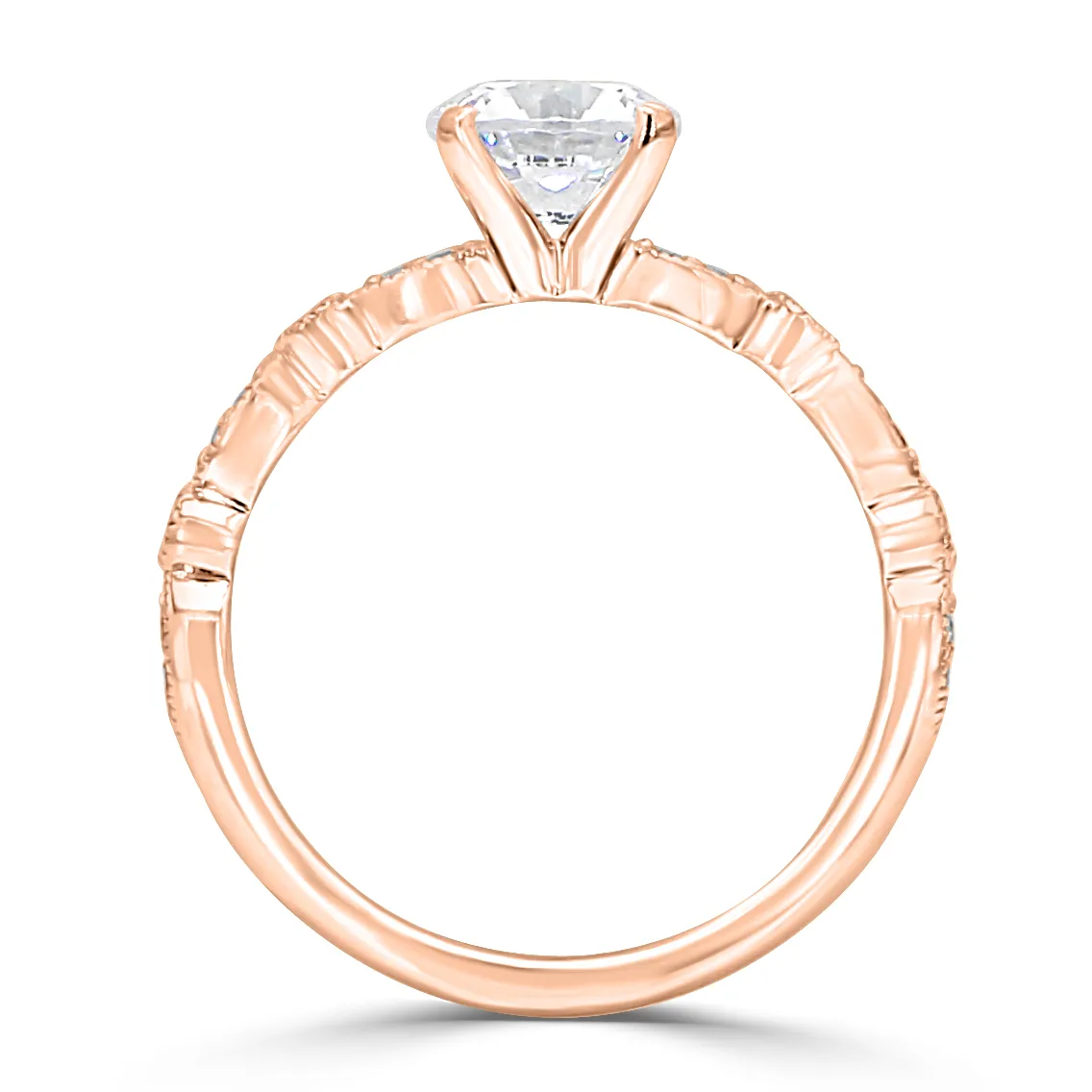 Rose Gold Petite Vintage Engagement Ring jewelry store near me