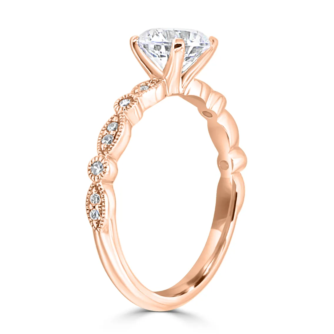 Rose Gold Petite Vintage Engagement Ring jewelry Wabash avenue