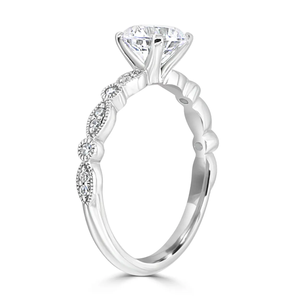 White GoldPetite Vintage Engagement Ring jewelry Wabash avenue