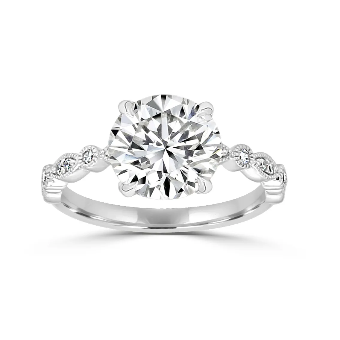 White GoldPetite Vintage Engagement Ring