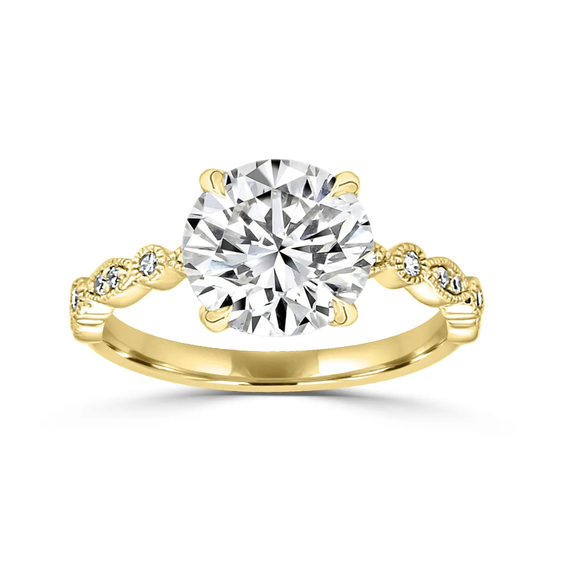 Yellow Gold Petite Vintage Engagement Ring