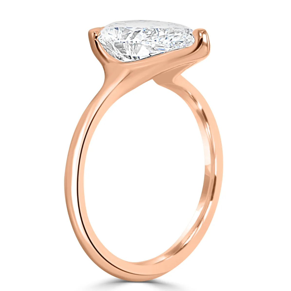 Rose Gold Half Bezel Solitaire Ring jewelry Wabash avenue