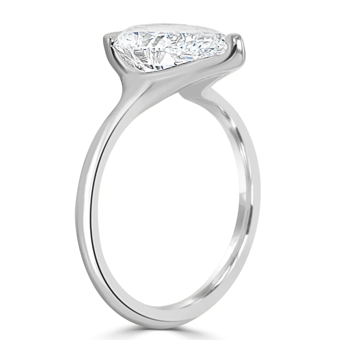White GoldHalf Bezel Solitaire Ring jewelry Wabash avenue