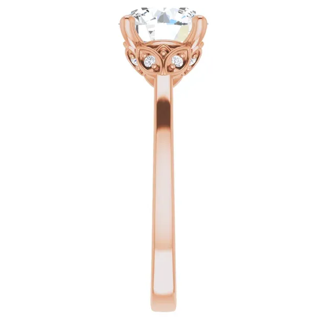 Rose Gold Flower Shaped Engagement Ring jewelry Wabash avenue