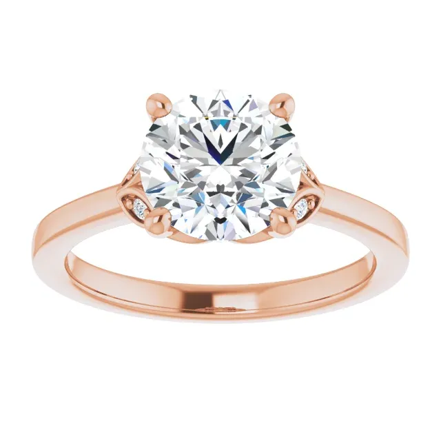 Rose Gold Flower Shaped Engagement Ring